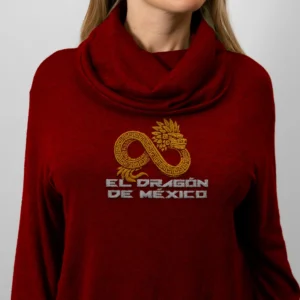 Blusa Tipo Poncho El Dragon de México Roja